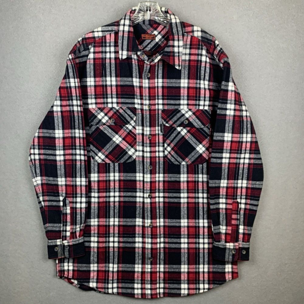 Men's Red and Black Plaid Shirt